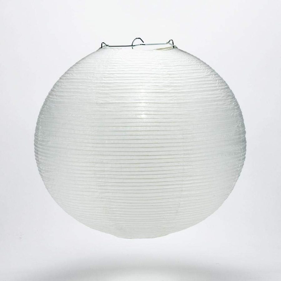 16 Inch White Fine Line Premium Even Ribbing Paper Lantern, Extra Sturdy - Image 2