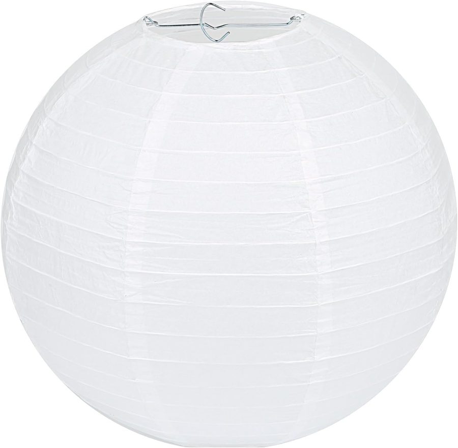 16 Inch White Round Paper Lanterns (10 Pack)