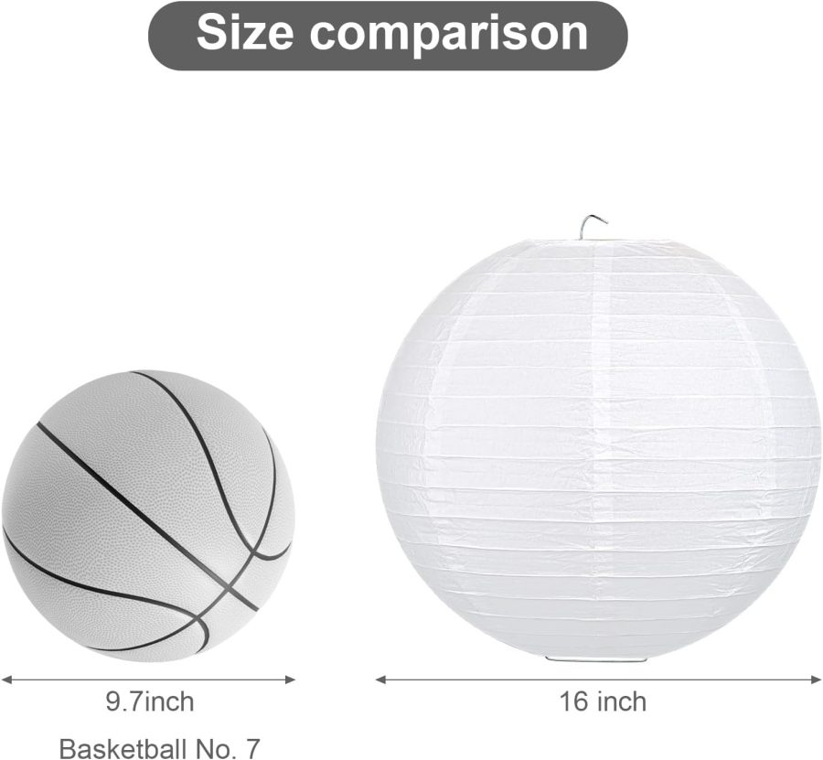 16 Inch White Round Paper Lanterns (10 Pack) - Image 2