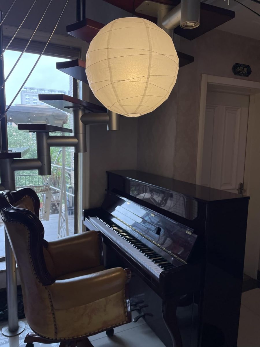 (19.69'') Spheroidal Large Round Paper Lantern Lamp，White Irregular Hanging Lanterns Shades，Japanese Lantern Vintage Rice Paper Pendant Lamp Shades - Image 2
