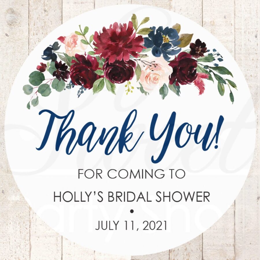 Wedding Favor Stickers Floral Set of 24
